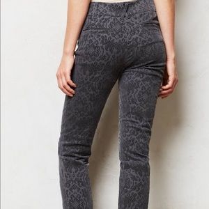 Anthropologie - Gray Velvet-Flocked Charlie Ankle pant